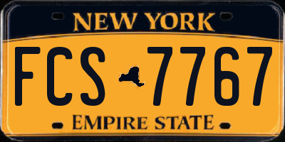 NY license plate FCS7767