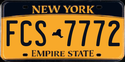 NY license plate FCS7772