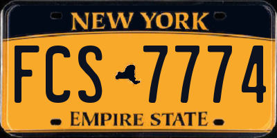 NY license plate FCS7774