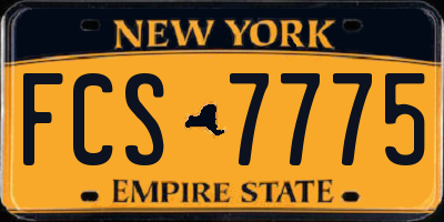 NY license plate FCS7775