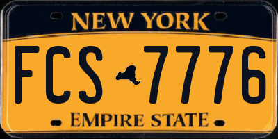 NY license plate FCS7776