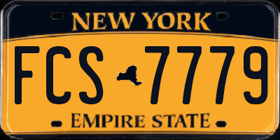 NY license plate FCS7779