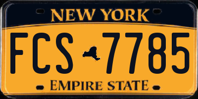 NY license plate FCS7785