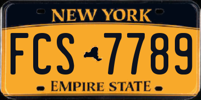NY license plate FCS7789