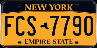 NY license plate FCS7790