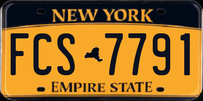 NY license plate FCS7791