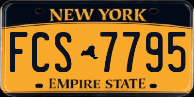 NY license plate FCS7795