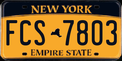 NY license plate FCS7803