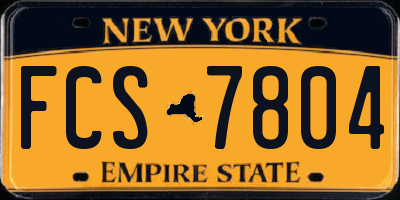 NY license plate FCS7804