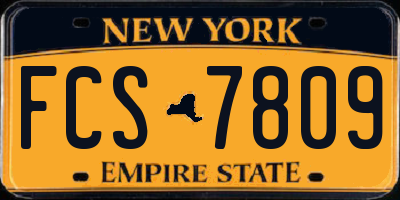 NY license plate FCS7809