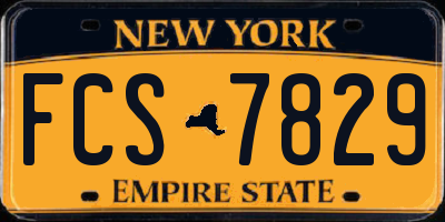 NY license plate FCS7829