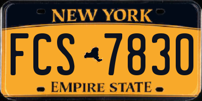 NY license plate FCS7830