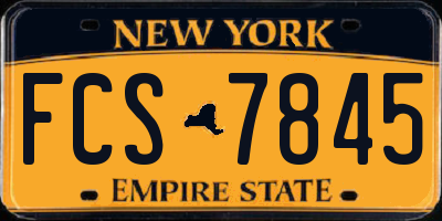 NY license plate FCS7845