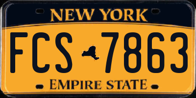 NY license plate FCS7863