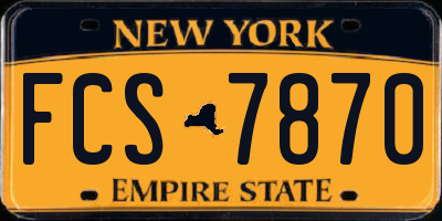 NY license plate FCS7870