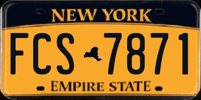 NY license plate FCS7871