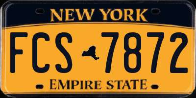 NY license plate FCS7872