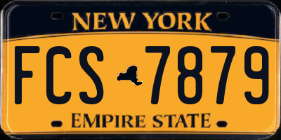 NY license plate FCS7879