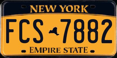 NY license plate FCS7882