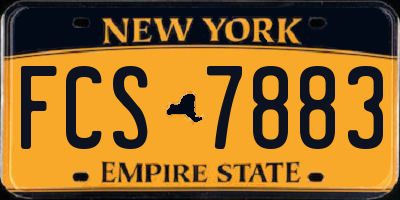 NY license plate FCS7883