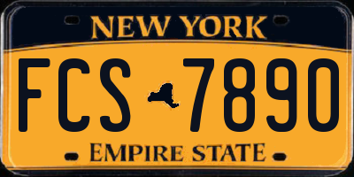 NY license plate FCS7890