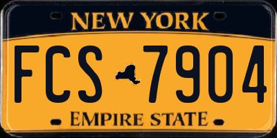 NY license plate FCS7904