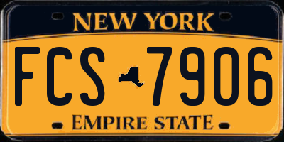 NY license plate FCS7906