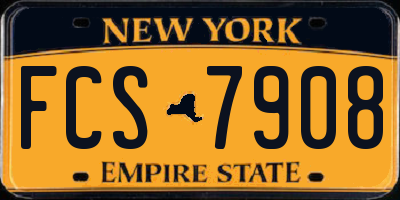 NY license plate FCS7908