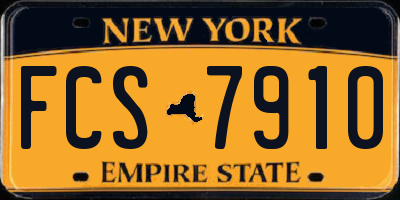 NY license plate FCS7910