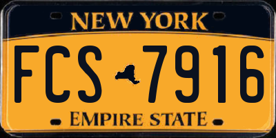 NY license plate FCS7916