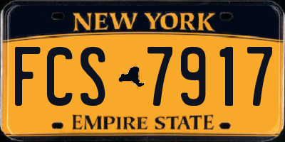 NY license plate FCS7917
