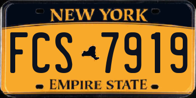 NY license plate FCS7919