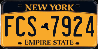 NY license plate FCS7924