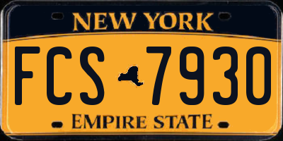 NY license plate FCS7930