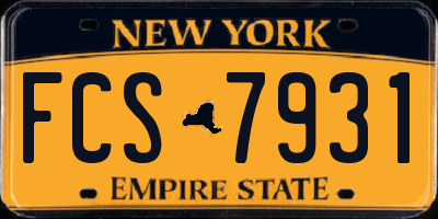 NY license plate FCS7931