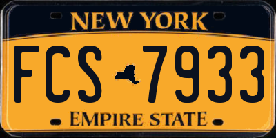 NY license plate FCS7933