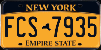 NY license plate FCS7935