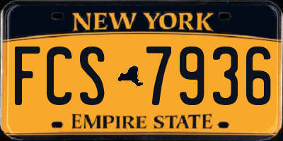NY license plate FCS7936