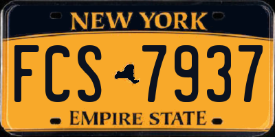 NY license plate FCS7937