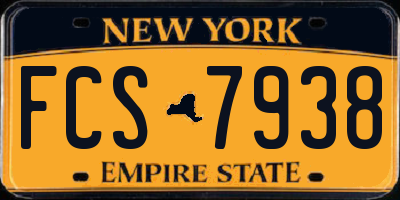 NY license plate FCS7938