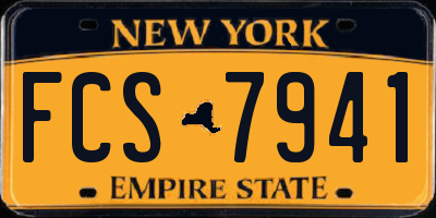 NY license plate FCS7941
