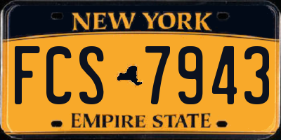 NY license plate FCS7943
