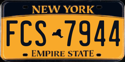 NY license plate FCS7944