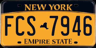 NY license plate FCS7946