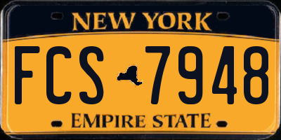 NY license plate FCS7948