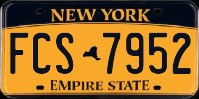 NY license plate FCS7952