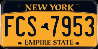 NY license plate FCS7953