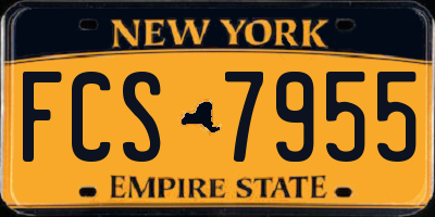 NY license plate FCS7955