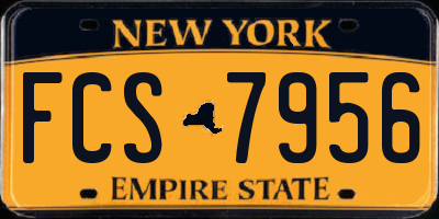 NY license plate FCS7956