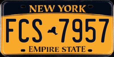 NY license plate FCS7957